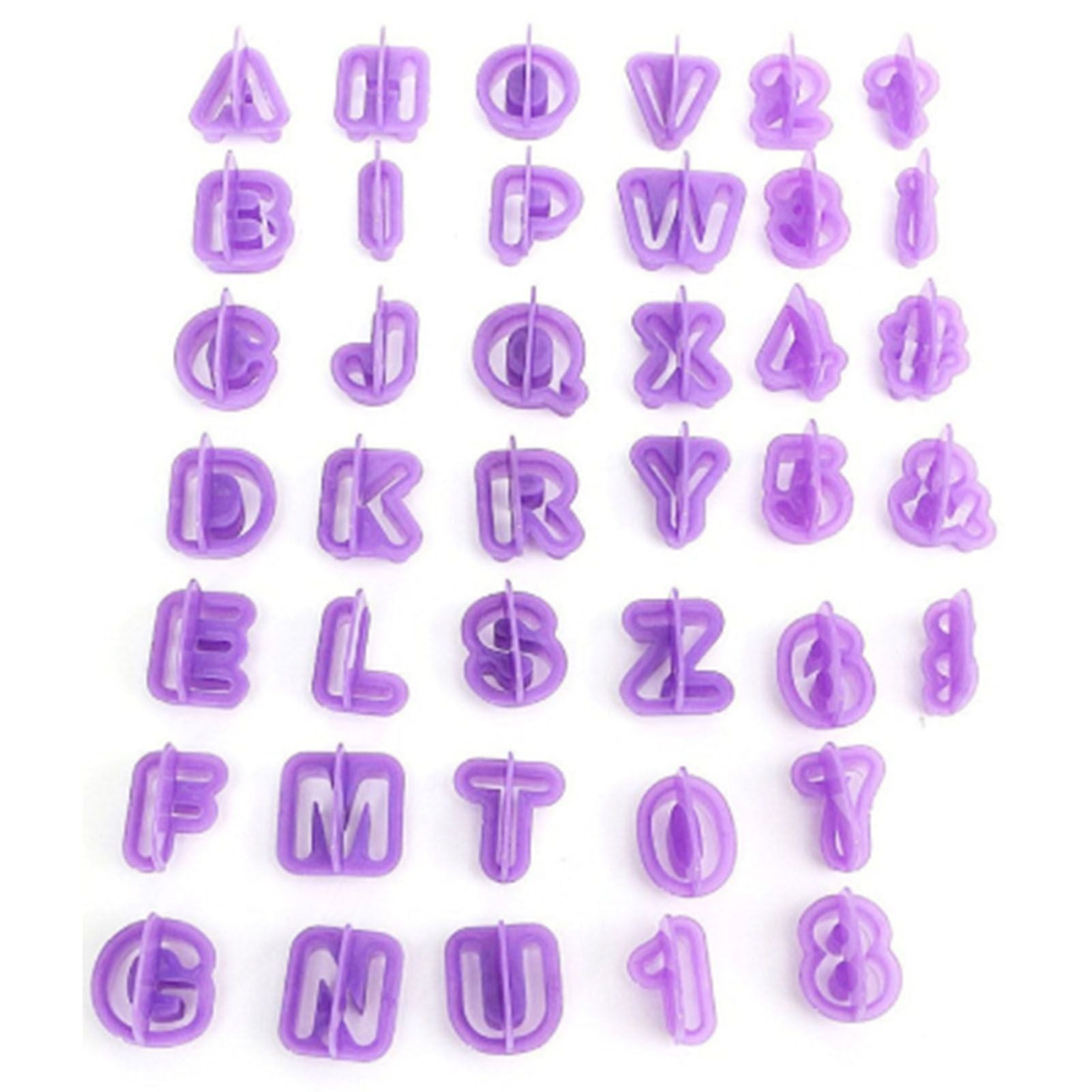 40pcs Numeral Alphabetic Cake Stencils Semiotic Food Grade Plastic Cake Topper Decorative Fillings for Home V1294-YM0512-3118220304011