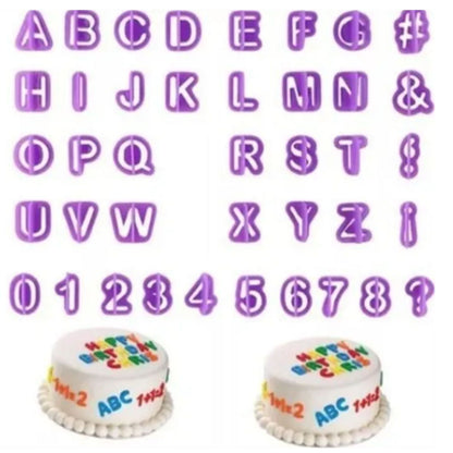 40pcs Numeral Alphabetic Cake Stencils Semiotic Food Grade Plastic Cake Topper Decorative Fillings for Home V1294-YM0512-3118220304011