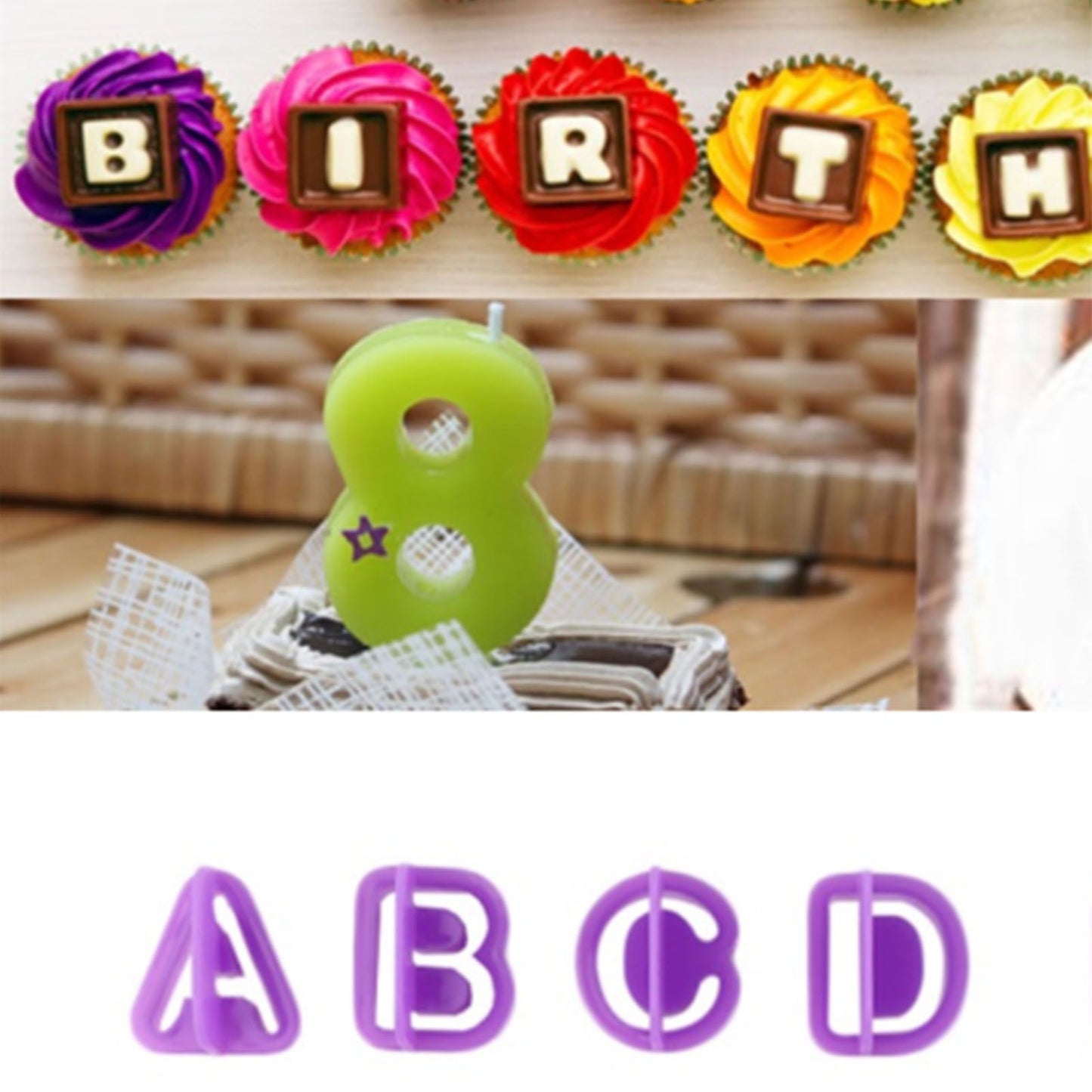 40pcs Numeral Alphabetic Cake Stencils Semiotic Food Grade Plastic Cake Topper Decorative Fillings for Home V1294-YM0512-3118220304011