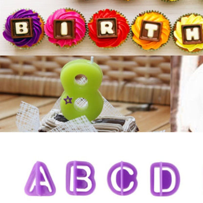 40pcs Numeral Alphabetic Cake Stencils Semiotic Food Grade Plastic Cake Topper Decorative Fillings for Home V1294-YM0512-3118220304011