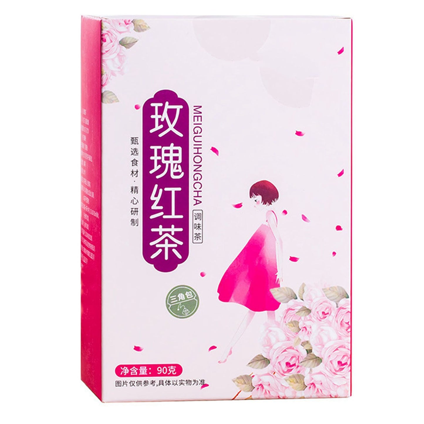 Rose Black Tea 30 Triangular Bags Boiling Water Brewing Portable Flower Tea for Women Girls V1294-YM0512-3118220305411