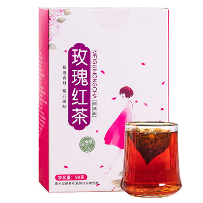 Rose Black Tea 30 Triangular Bags Boiling Water Brewing Portable Flower Tea for Women Girls V1294-YM0512-3118220305411