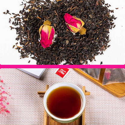 Rose Black Tea 30 Triangular Bags Boiling Water Brewing Portable Flower Tea for Women Girls V1294-YM0512-3118220305411
