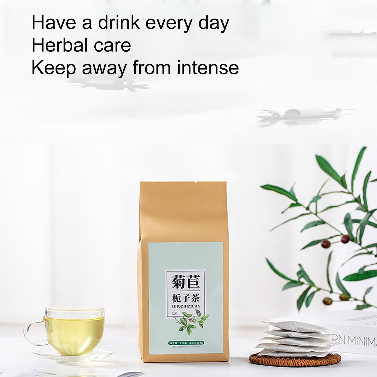 30 Count Chicory Gardenia Tea Kudzu Root Burdock Root Healthy Tea Bag Lily Licorice Herbal Tea Sampler 120g V1294-YM0512-3118220306511