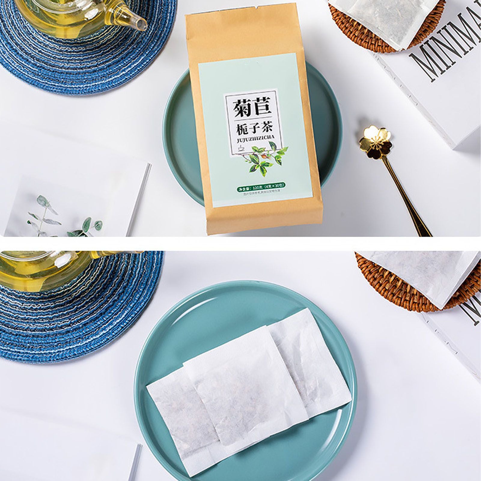 30 Count Chicory Gardenia Tea Kudzu Root Burdock Root Healthy Tea Bag Lily Licorice Herbal Tea Sampler 120g V1294-YM0512-3118220306511