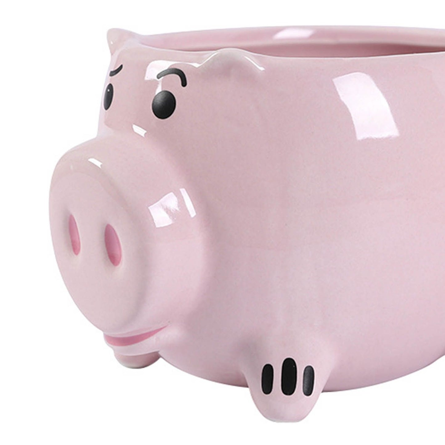 Ceramic Coffee Mug Wide Mouth Piggy Cute Water Cup with Handle for Home Cafe Office Pink V1294-YM0512-3118220308411