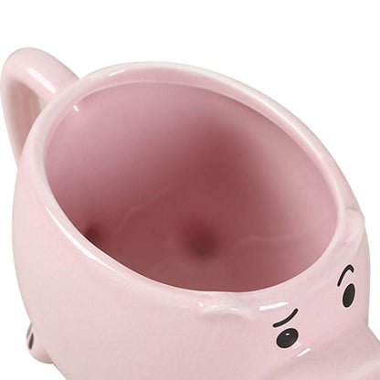 Ceramic Coffee Mug Wide Mouth Piggy Cute Water Cup with Handle for Home Cafe Office Pink V1294-YM0512-3118220308411