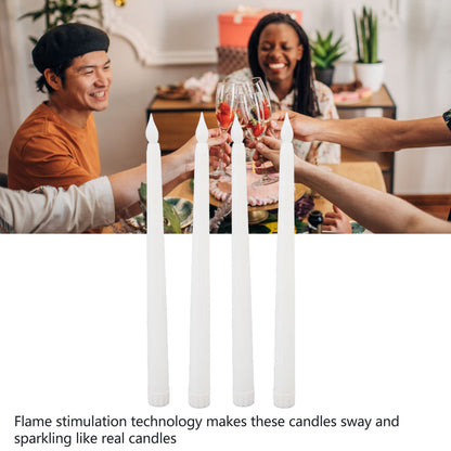 4 Pcs LED Candles Smoke Free Flameless Safe Environmentally Friendly Warm Light Electric LED Taper Candle V1294-YM0512-3119220152711