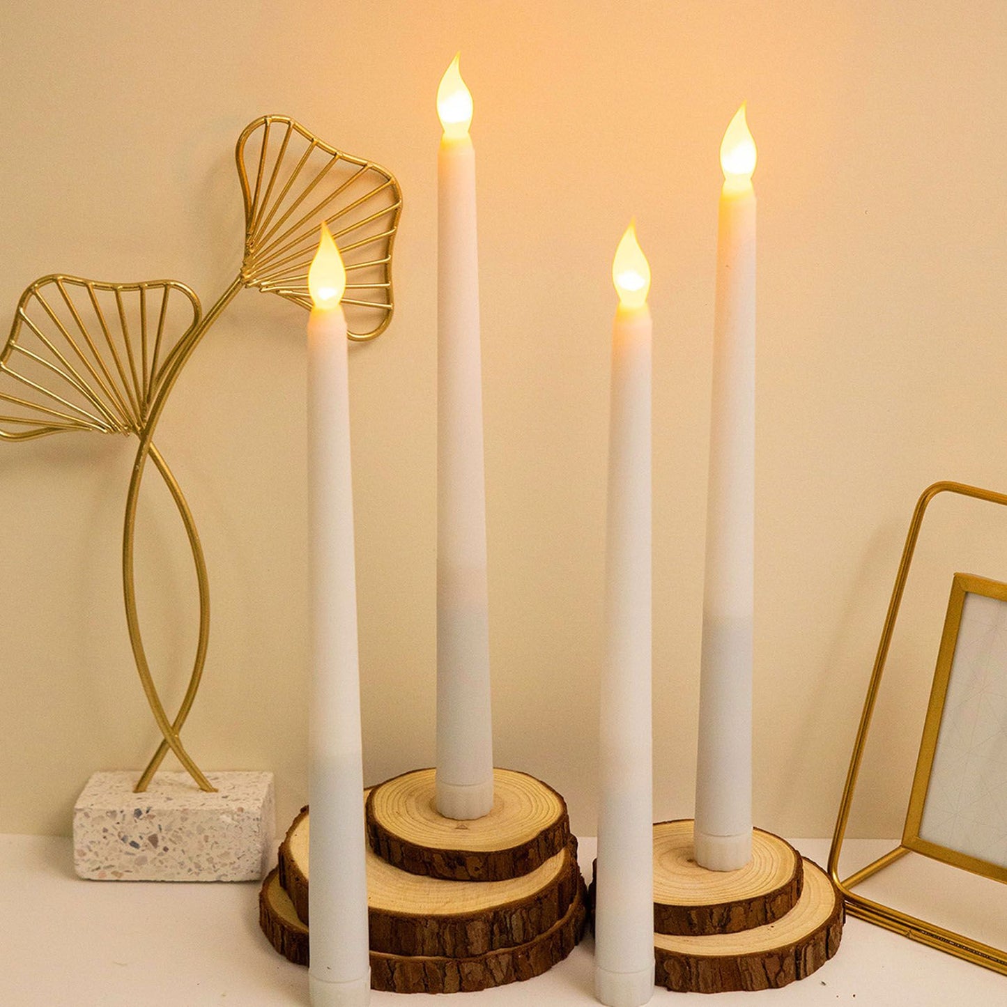 4 Pcs LED Candles Smoke Free Flameless Safe Environmentally Friendly Warm Light Electric LED Taper Candle V1294-YM0512-3119220152711