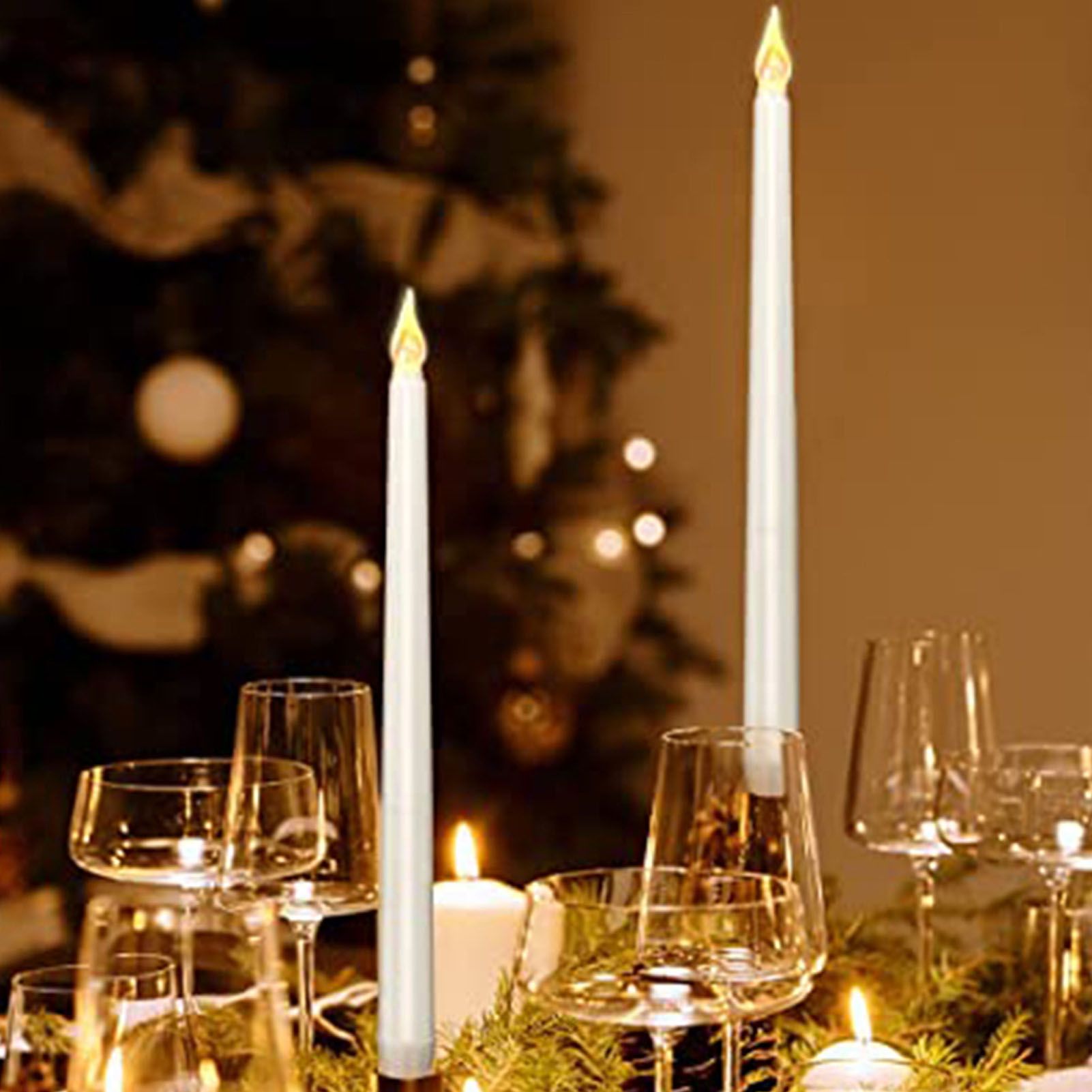 4 Pcs LED Candles Smoke Free Flameless Safe Environmentally Friendly Warm Light Electric LED Taper Candle V1294-YM0512-3119220152711