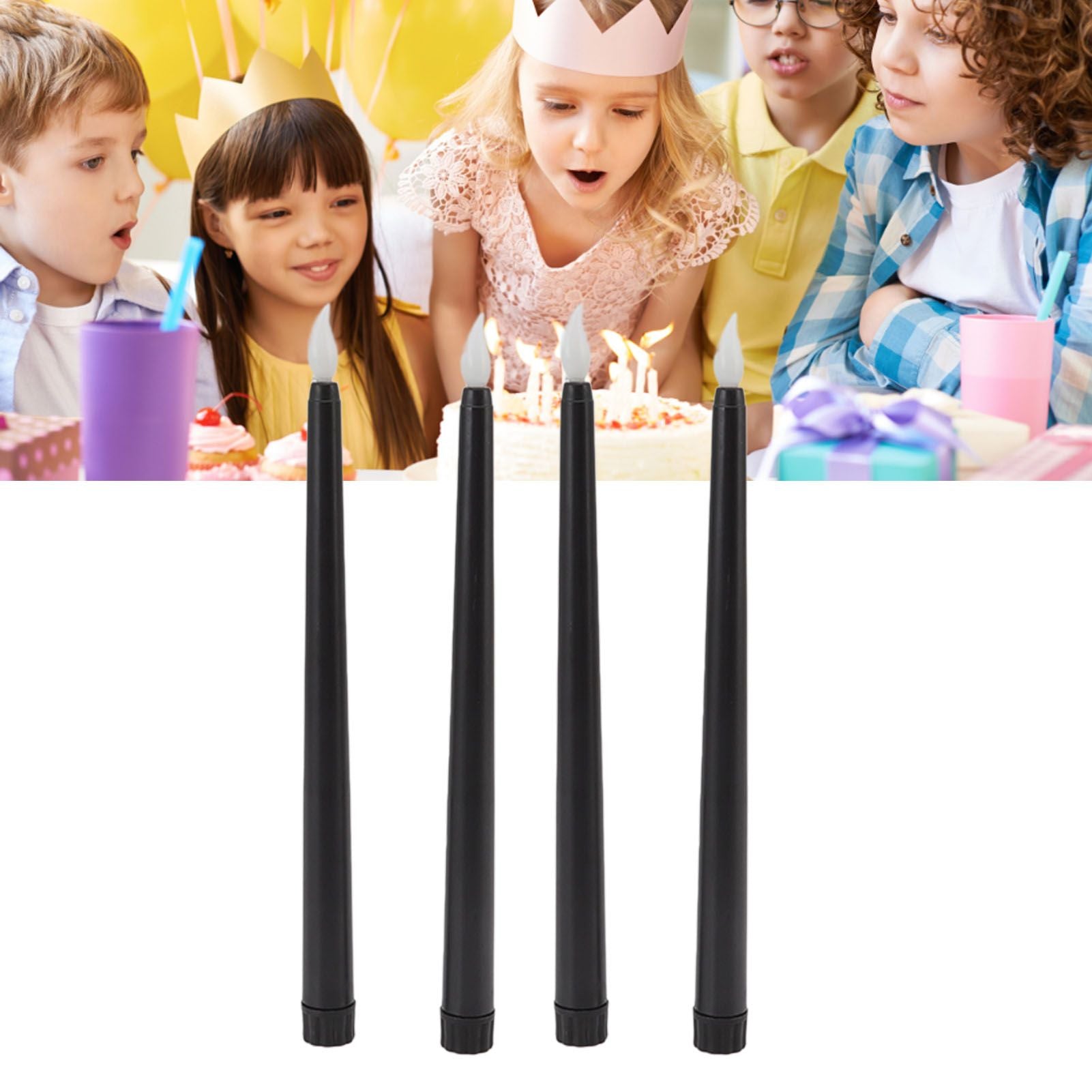4 Pcs LED Candles Smoke Free Flameless Safe Environmentally Friendly Warm Light Electric LED Taper Candle V1294-YM0512-3119220152712