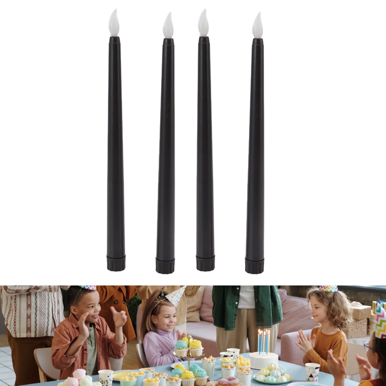 4 Pcs LED Candles Smoke Free Flameless Safe Environmentally Friendly Warm Light Electric LED Taper Candle V1294-YM0512-3119220152712