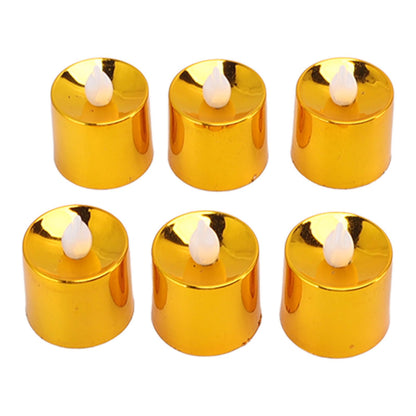 12 Pcs Electrogilding LED Electronic Candle Lamp for Christmas Wedding Birthday Party Home Decor Golden V1294-YM0512-3119220154611
