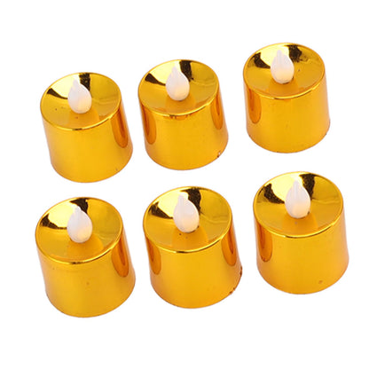 12 Pcs Electrogilding LED Electronic Candle Lamp for Christmas Wedding Birthday Party Home Decor Golden V1294-YM0512-3119220154611