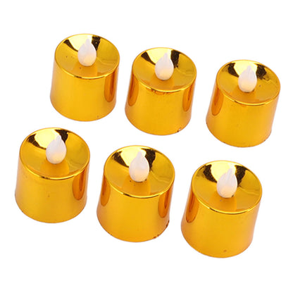 12 Pcs Electrogilding LED Electronic Candle Lamp for Christmas Wedding Birthday Party Home Decor Golden V1294-YM0512-3119220154611