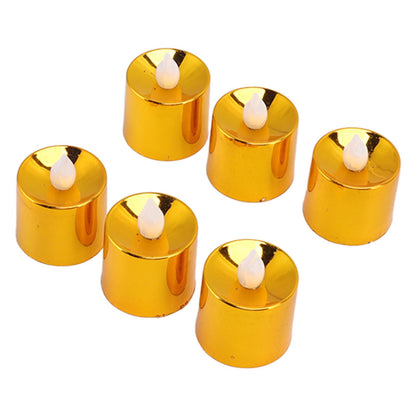 12 Pcs Electrogilding LED Electronic Candle Lamp for Christmas Wedding Birthday Party Home Decor Golden V1294-YM0512-3119220154611