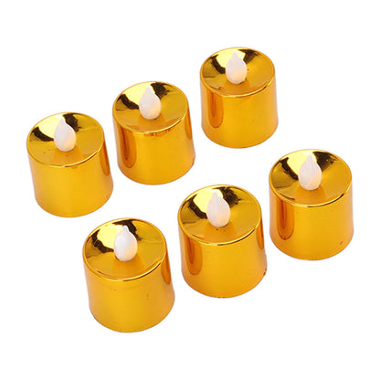 12 Pcs Electrogilding LED Electronic Candle Lamp for Christmas Wedding Birthday Party Home Decor Golden V1294-YM0512-3119220154611