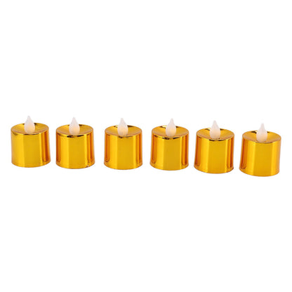 12 Pcs Electrogilding LED Electronic Candle Lamp for Christmas Wedding Birthday Party Home Decor Golden V1294-YM0512-3119220154611