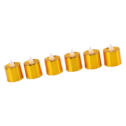 12 Pcs Electrogilding LED Electronic Candle Lamp for Christmas Wedding Birthday Party Home Decor Golden V1294-YM0512-3119220154611