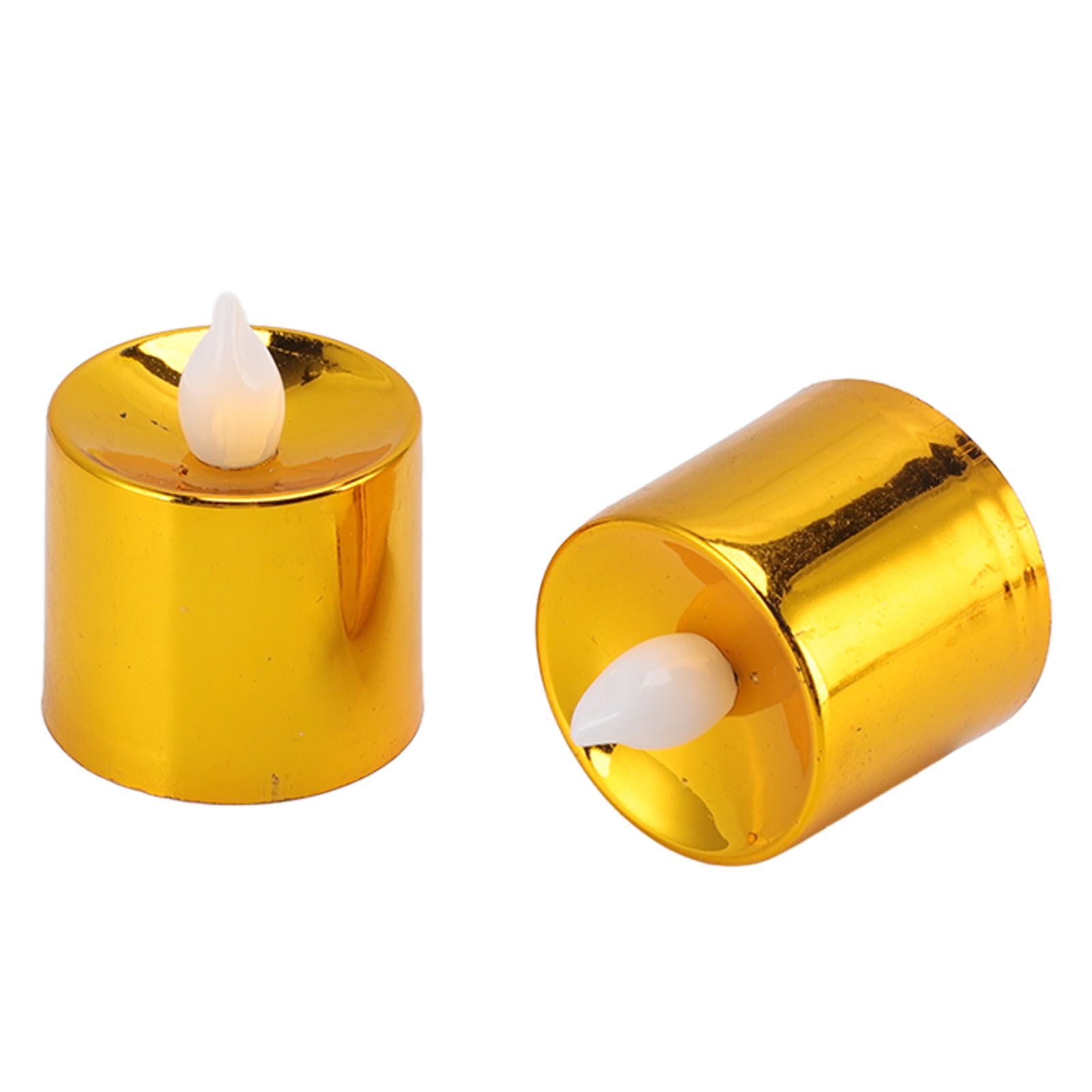 12 Pcs Electrogilding LED Electronic Candle Lamp for Christmas Wedding Birthday Party Home Decor Golden V1294-YM0512-3119220154611