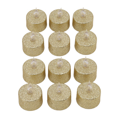 LED Candle Light Flameless Battery Operated Decorative Electronic Tea Light for Christmas Wedding 12pcs Gold V1294-YM0512-3119220155211