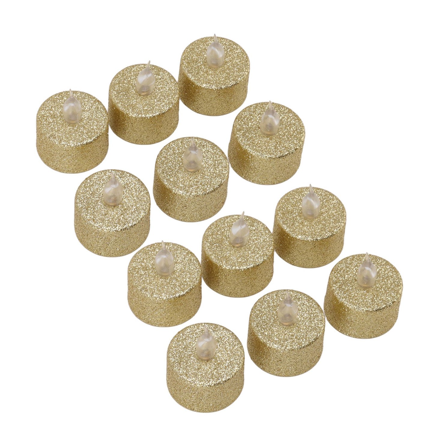 LED Candle Light Flameless Battery Operated Decorative Electronic Tea Light for Christmas Wedding 12pcs Gold V1294-YM0512-3119220155211