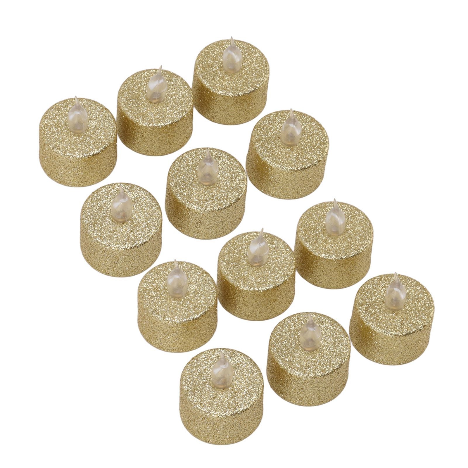 LED Candle Light Flameless Battery Operated Decorative Electronic Tea Light for Christmas Wedding 12pcs Gold V1294-YM0512-3119220155211