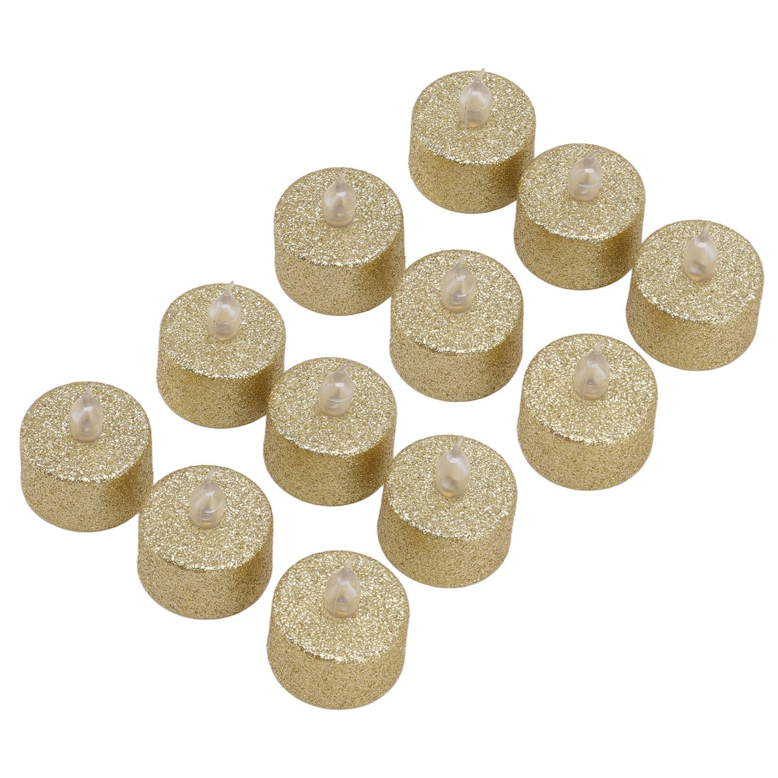 LED Candle Light Flameless Battery Operated Decorative Electronic Tea Light for Christmas Wedding 12pcs Gold V1294-YM0512-3119220155211