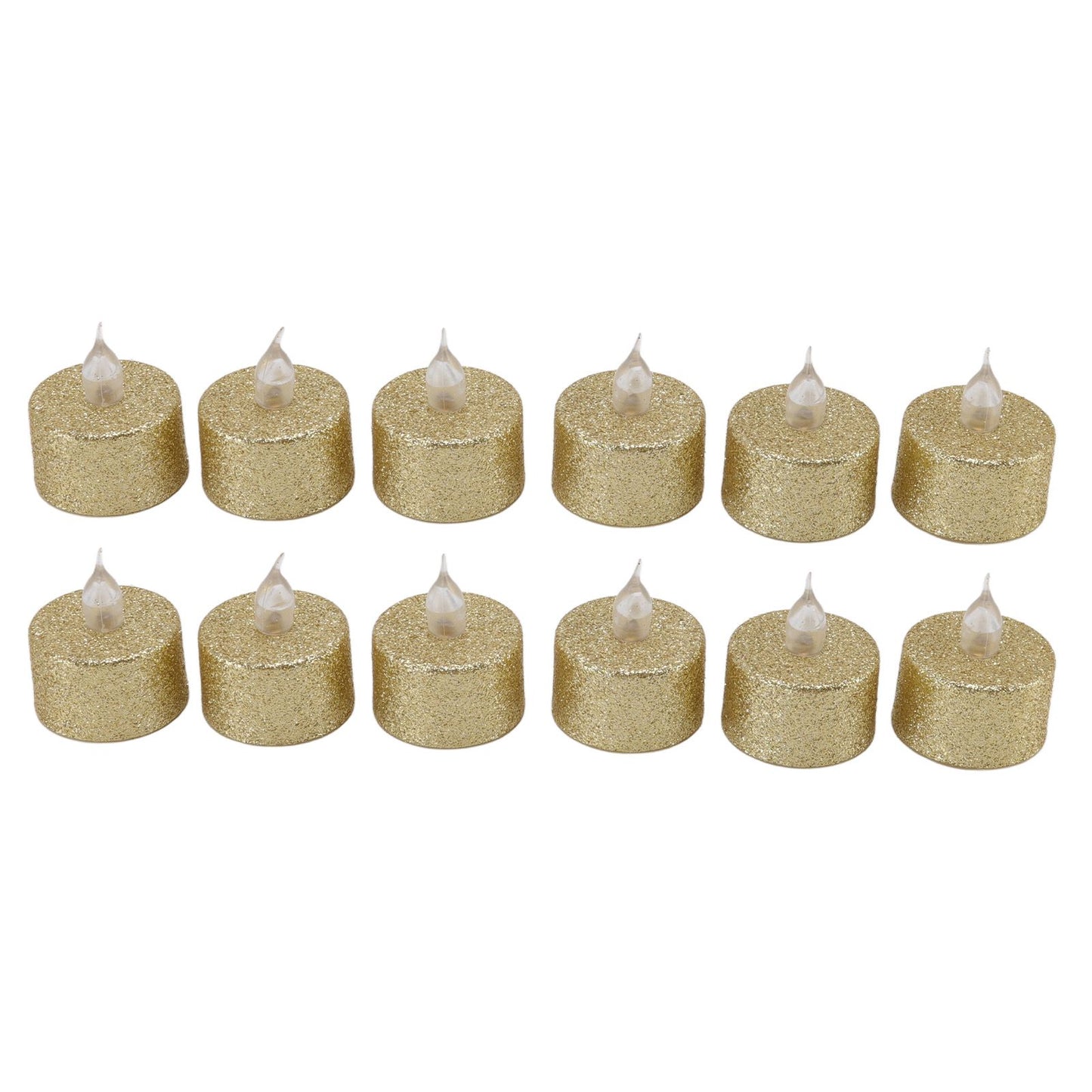 LED Candle Light Flameless Battery Operated Decorative Electronic Tea Light for Christmas Wedding 12pcs Gold V1294-YM0512-3119220155211