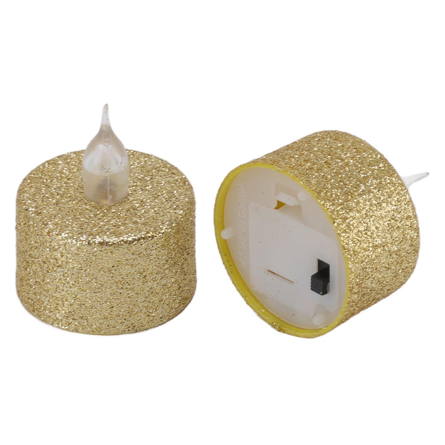LED Candle Light Flameless Battery Operated Decorative Electronic Tea Light for Christmas Wedding 12pcs Gold V1294-YM0512-3119220155211