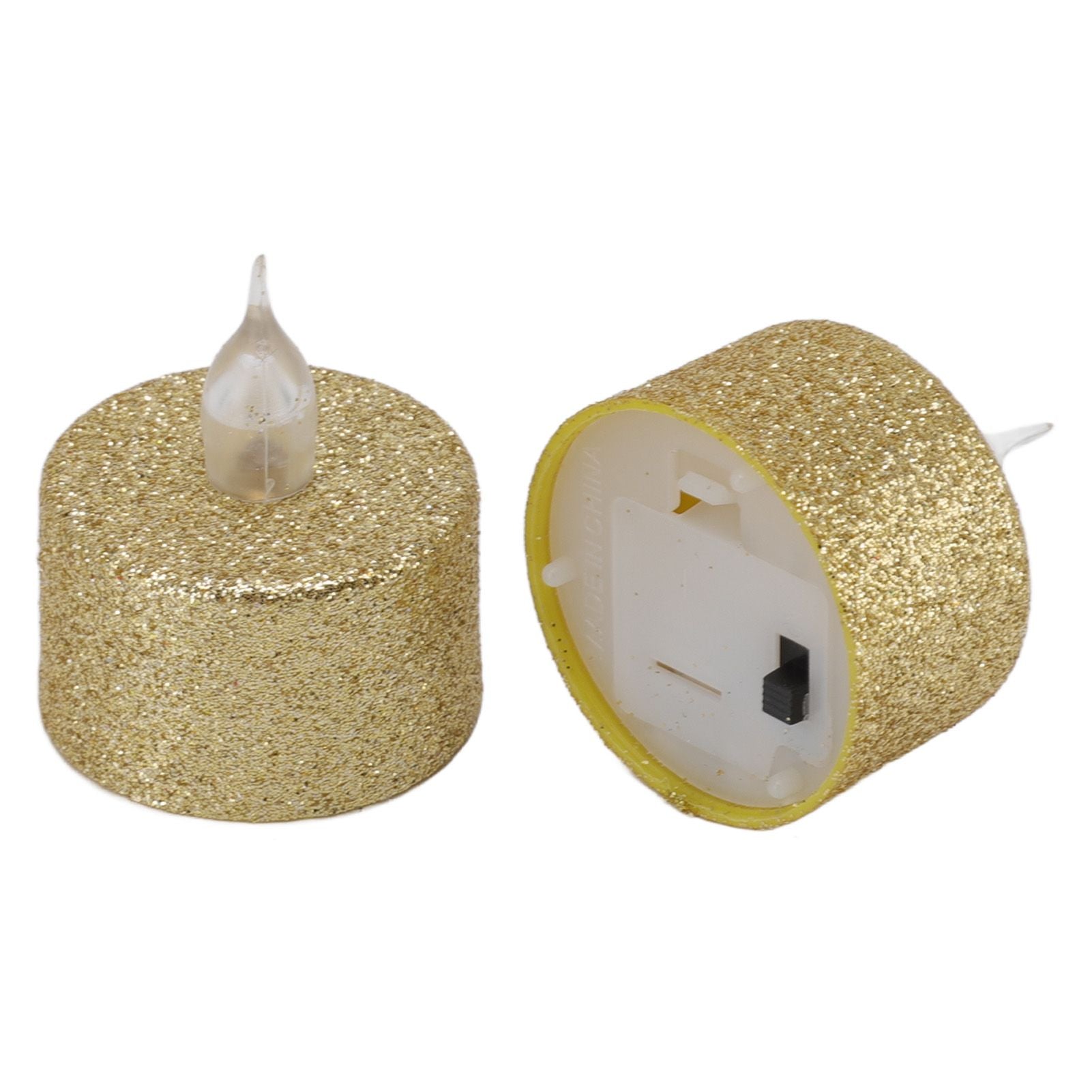 LED Candle Light Flameless Battery Operated Decorative Electronic Tea Light for Christmas Wedding 12pcs Gold V1294-YM0512-3119220155211
