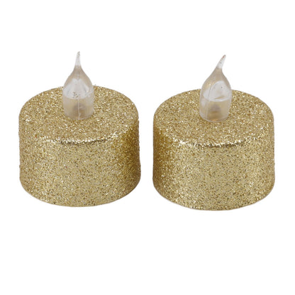 LED Candle Light Flameless Battery Operated Decorative Electronic Tea Light for Christmas Wedding 12pcs Gold V1294-YM0512-3119220155211