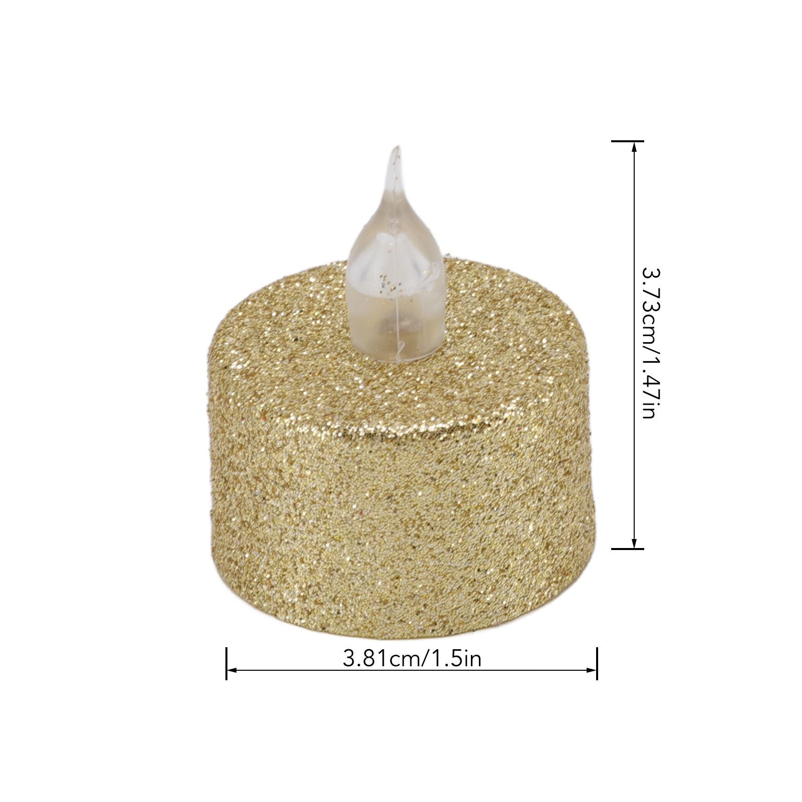LED Candle Light Flameless Battery Operated Decorative Electronic Tea Light for Christmas Wedding 12pcs Gold V1294-YM0512-3119220155211