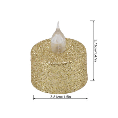 LED Candle Light Flameless Battery Operated Decorative Electronic Tea Light for Christmas Wedding 12pcs Gold V1294-YM0512-3119220155211