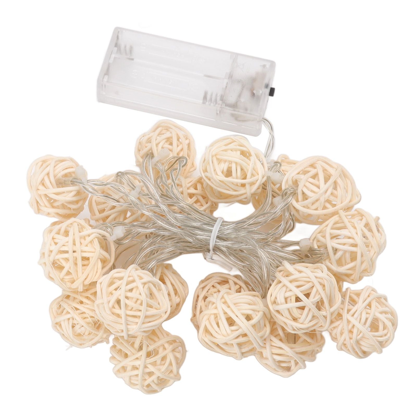 3m Rattan Ball Lantern String Lights 20 Globe Rattan Balls Battery Powered for Wedding Birthdays Decoration V1294-YM0512-3119220158311