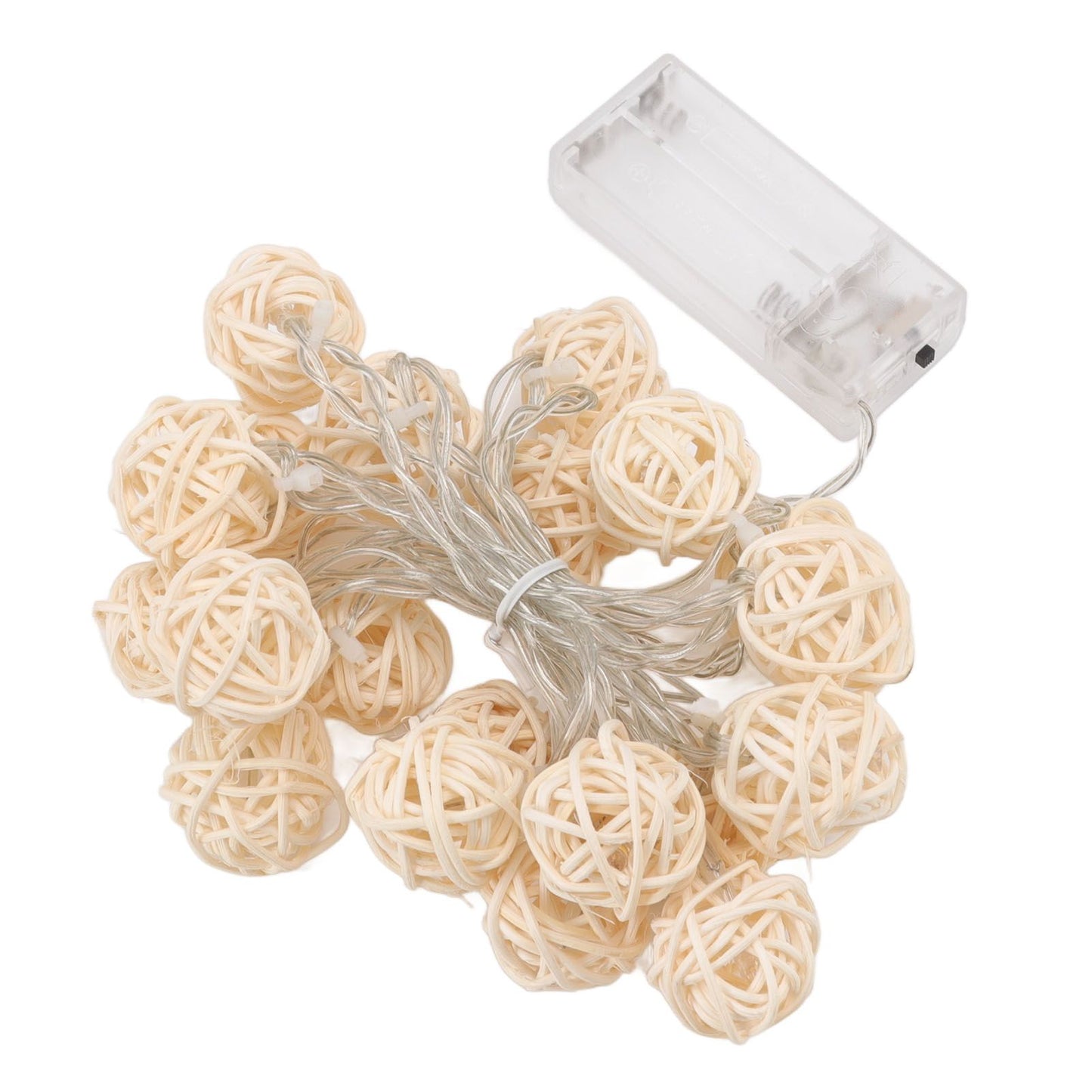3m Rattan Ball Lantern String Lights 20 Globe Rattan Balls Battery Powered for Wedding Birthdays Decoration V1294-YM0512-3119220158311