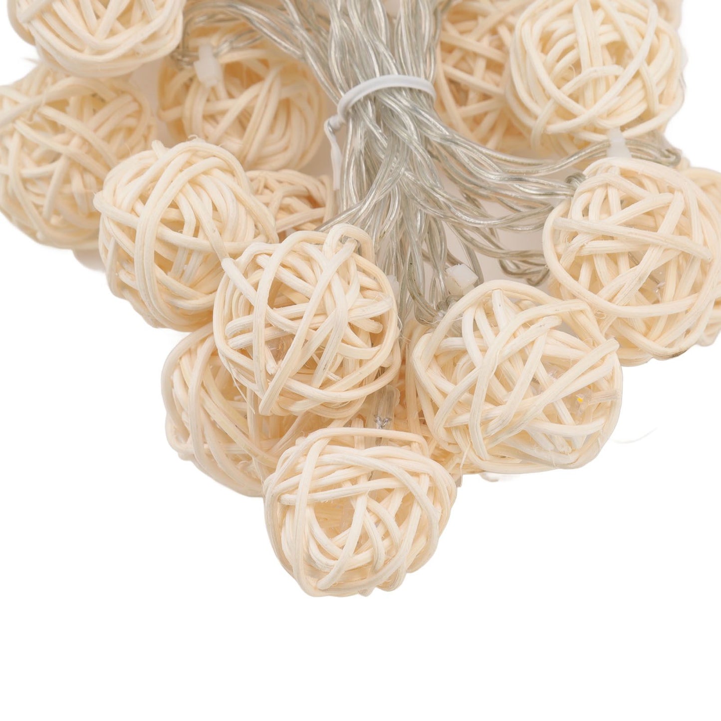 3m Rattan Ball Lantern String Lights 20 Globe Rattan Balls Battery Powered for Wedding Birthdays Decoration V1294-YM0512-3119220158311
