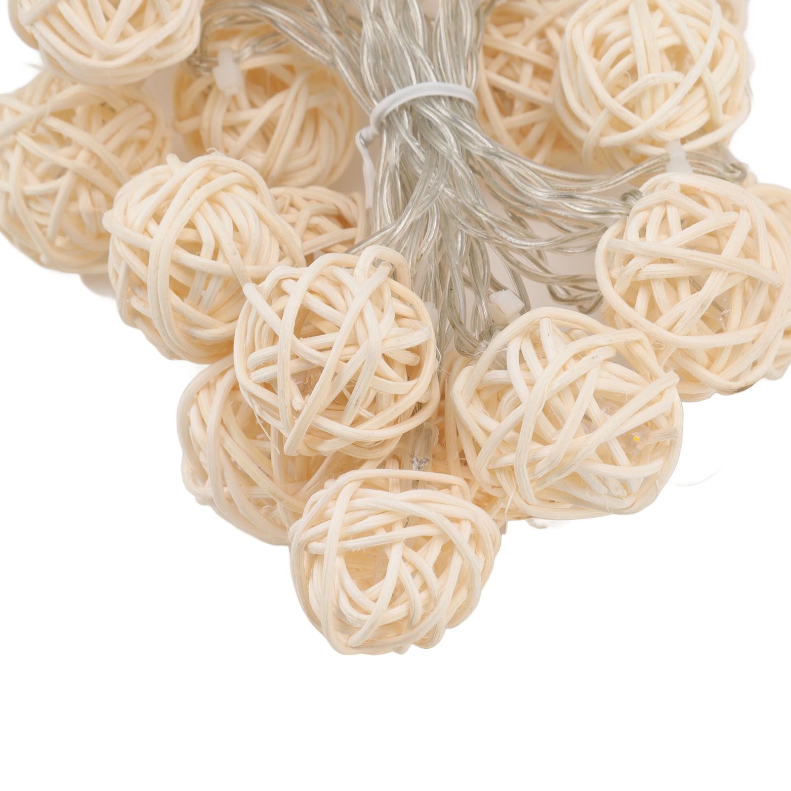 3m Rattan Ball Lantern String Lights 20 Globe Rattan Balls Battery Powered for Wedding Birthdays Decoration V1294-YM0512-3119220158311