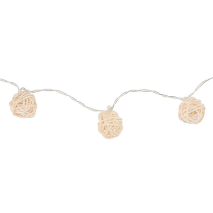 3m Rattan Ball Lantern String Lights 20 Globe Rattan Balls Battery Powered for Wedding Birthdays Decoration V1294-YM0512-3119220158311