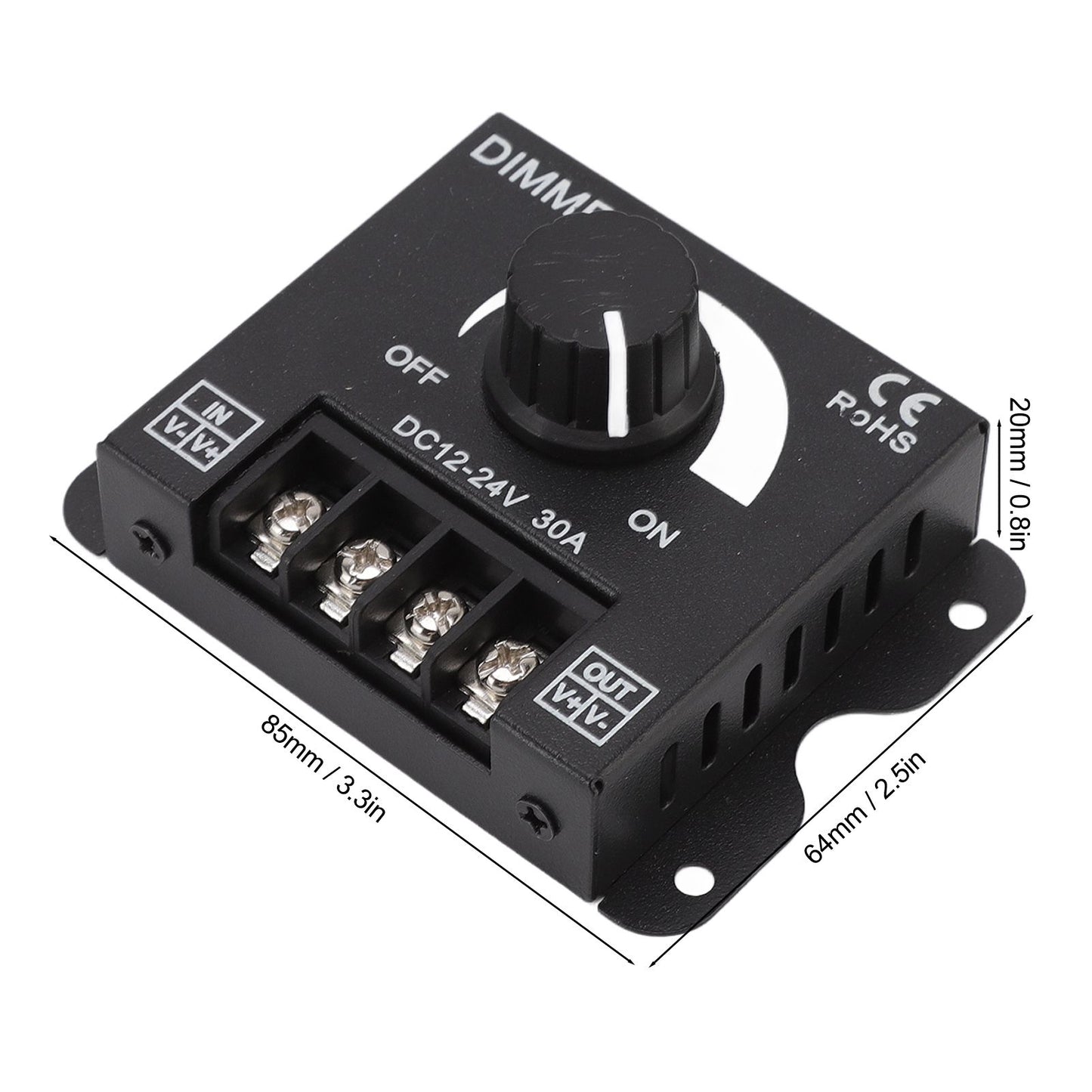 LED Dimmer Single Channel PWM Lighting Stepless Dimming Controller for 5050 3528 Single Color Light Strips DC V1294-YM0512-3119220159111