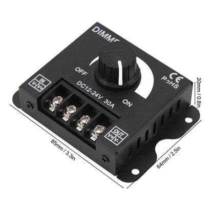 LED Dimmer Single Channel PWM Lighting Stepless Dimming Controller for 5050 3528 Single Color Light Strips DC V1294-YM0512-3119220159111