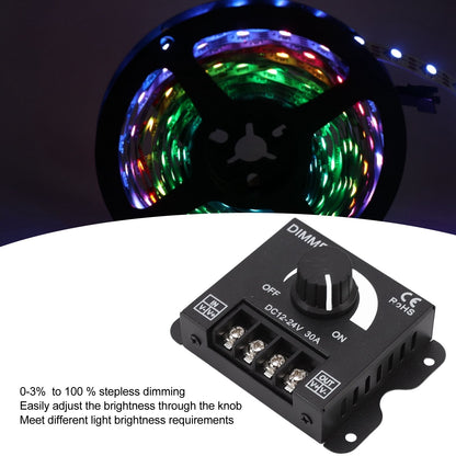 LED Dimmer Single Channel PWM Lighting Stepless Dimming Controller for 5050 3528 Single Color Light Strips DC V1294-YM0512-3119220159111