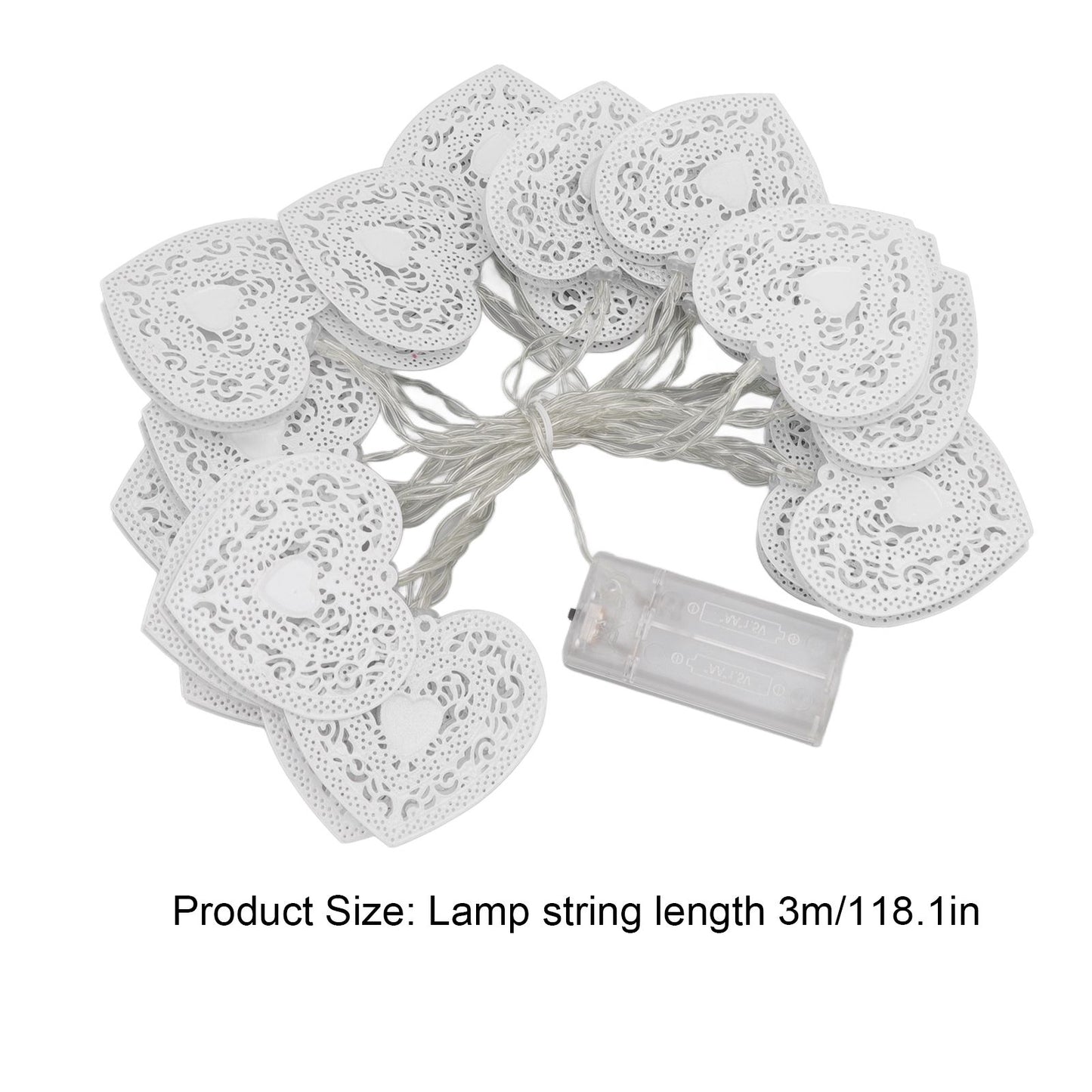 LED Love String Lights Iron 3 Meter Warm 20 Lamp Beads White Decoration Light for Valentine's Day Wedding V1294-YM0512-3119220159511