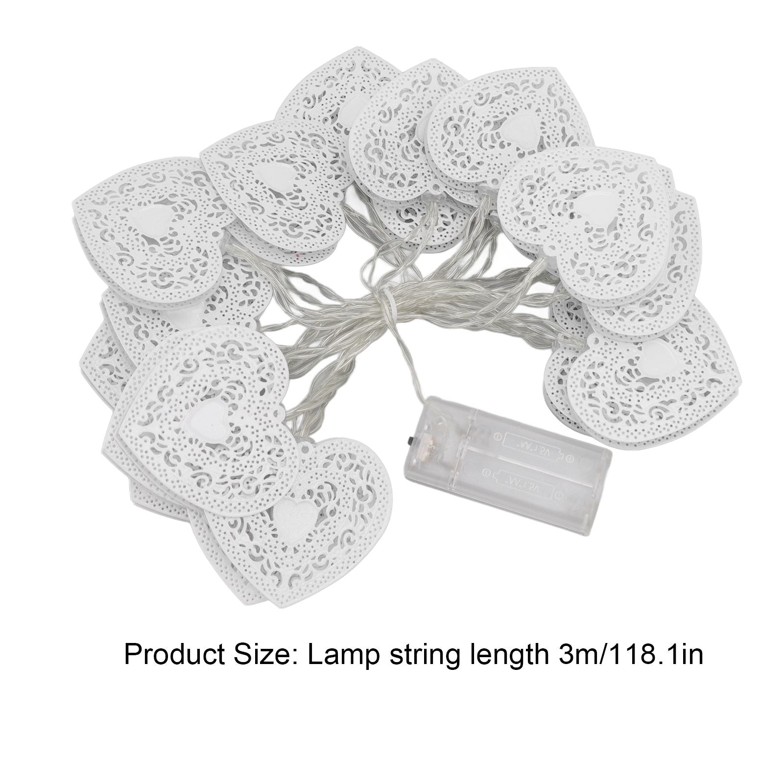 LED Love String Lights Iron 3 Meter Warm 20 Lamp Beads White Decoration Light for Valentine's Day Wedding V1294-YM0512-3119220159511