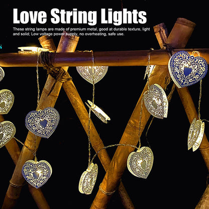 LED Love String Lights Iron 3 Meter Warm 20 Lamp Beads White Decoration Light for Valentine's Day Wedding V1294-YM0512-3119220159511