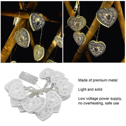 LED Love String Lights Iron 3 Meter Warm 20 Lamp Beads White Decoration Light for Valentine's Day Wedding V1294-YM0512-3119220159511