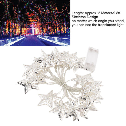 Star String Lights 20LEDs 3 Meters Star Fairy String Lights for Bedroom Christmas Garden Decoration Warm Light V1294-YM0512-3119220159711