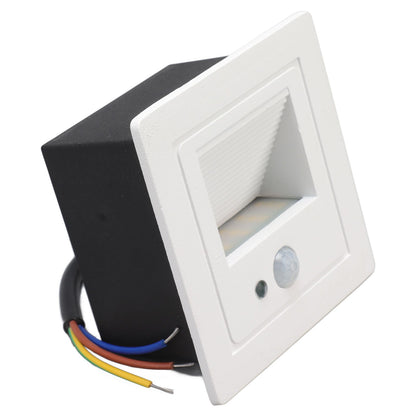 LED Corner Wall Lamp Recessed Warm White Iron Baking Varnish Body Induction Step Light for Stairway 85-260V V1294-YM0512-3119220159811