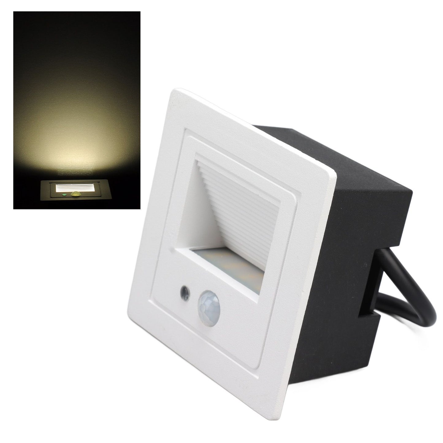 LED Corner Wall Lamp Recessed Warm White Iron Baking Varnish Body Induction Step Light for Stairway 85-260V V1294-YM0512-3119220159811