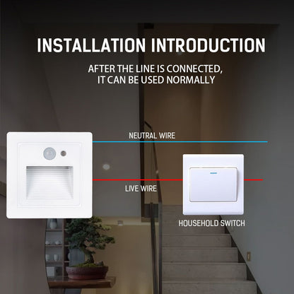 LED Corner Wall Lamp Recessed Warm White Iron Baking Varnish Body Induction Step Light for Stairway 85-260V V1294-YM0512-3119220159811